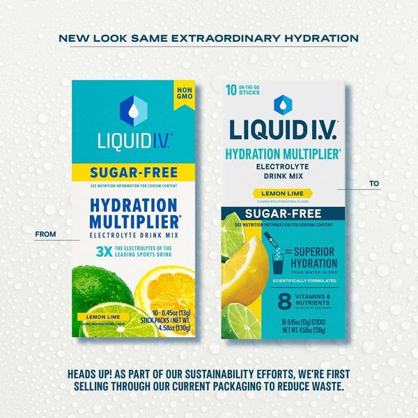 LIQUID I.V. Hydration Multiplier Electrolyte Drink Mix Sugar Free Lemon Lime #2