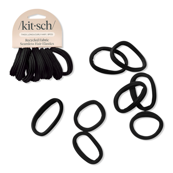 Kitsch Recycled Fabric Seamless Hair Elastics 8 Piece Set #1